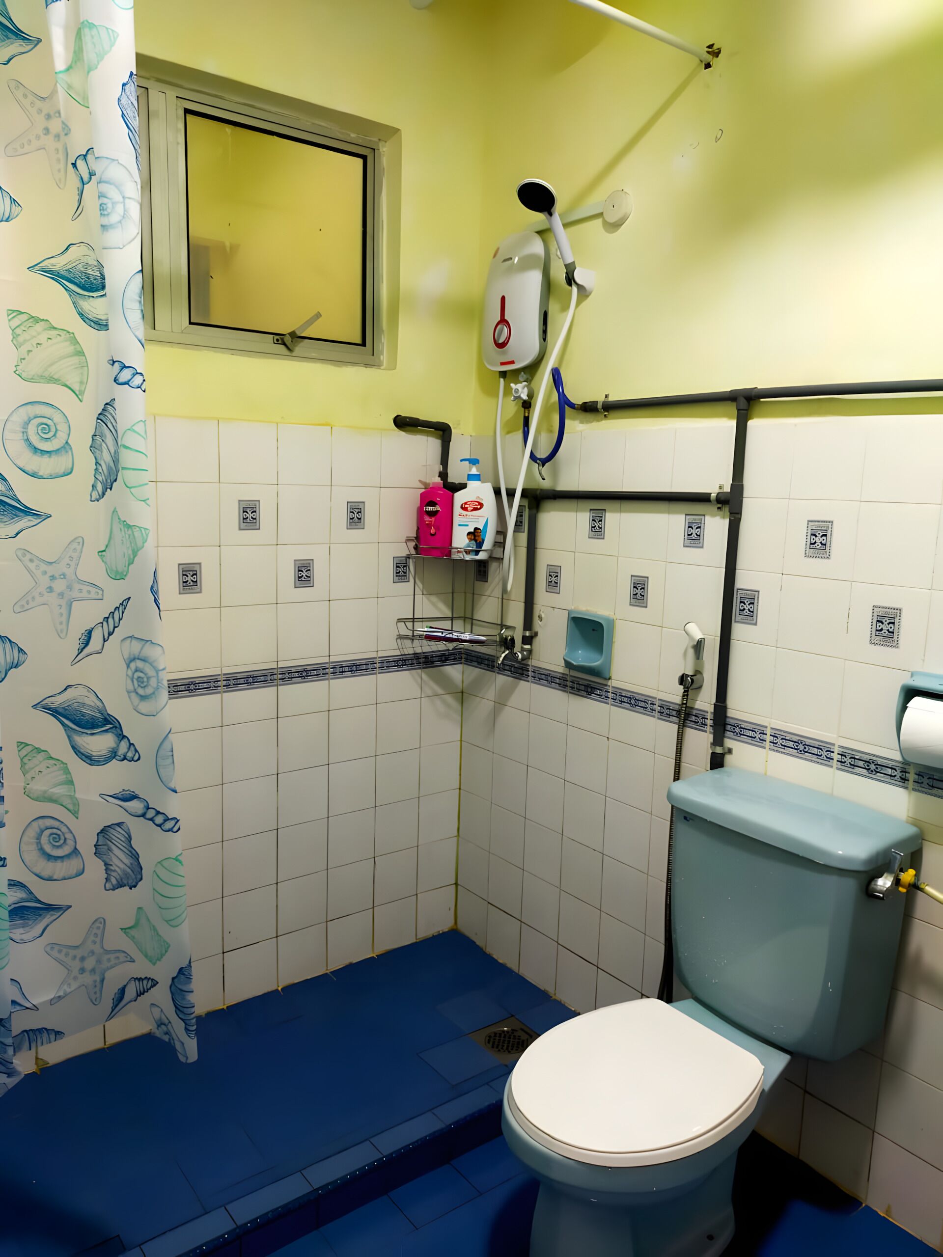 Dusche, Bidet, Handtücher, Seife