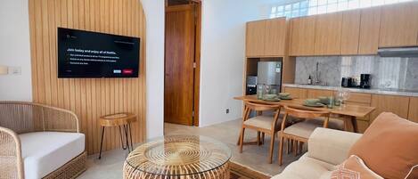 Exclusive-Apartment, Poolblick (Unit 1) | Wohnbereich