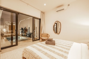 Villa, 2 chambres, vue sur la piscine | 2 chambres, draps en coton égyptien, literie de qualité, coffre-fort