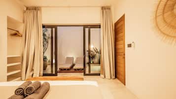 Villa, 2 Bedrooms, Pool View | 2 bedrooms, Egyptian cotton sheets, premium bedding, in-room safe