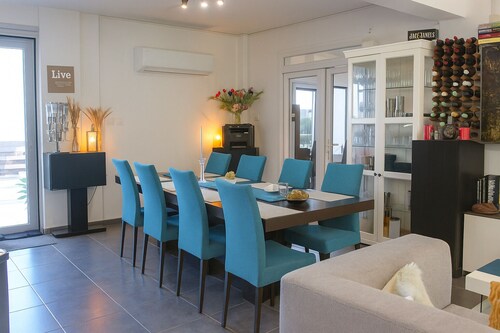 Comfy room with sea view in Villa private pool fitness room in adorable Oroklini