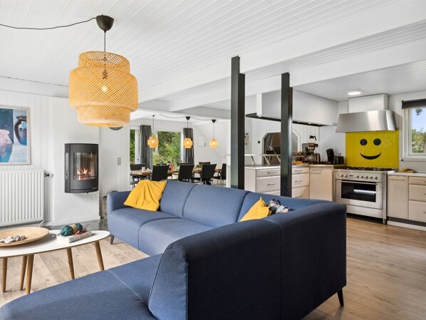 TV, fireplace, DVD player, foosball