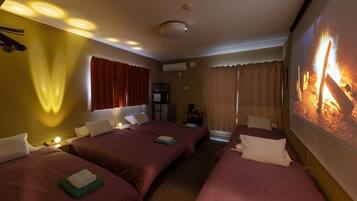 Blackout curtains, free WiFi, bed sheets