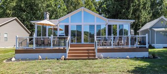 Sunset Shores - Lakefront Home with Hot Tub and Fire Pit