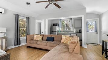 TV, fireplace, offices