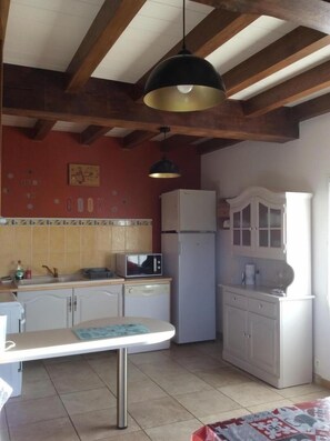 Fridge, microwave, dishwasher, highchair