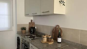 Apartment | Private kitchen | Fridge, microwave, oven, stovetop