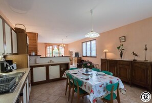Fridge, microwave, dishwasher, high chair
