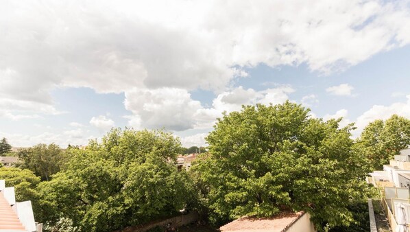 A rooftop garden with lush green trees and a clear sky. - Apartment Toulouse Croix-Daurade (Toulouse)