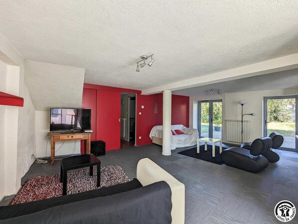 TV, fireplace - Le Cagire - Labarthe-Rivière (Labarthe-Rivière)