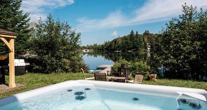 Le Lac Apaisant - Winter Lakeside Escape, Hot Tub & Dock