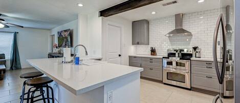 Microwave, oven, stovetop, dishwasher