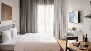 Studio, balkon | Hypoallergeen beddengoed, verduisterende gordijnen, geluiddichte muren