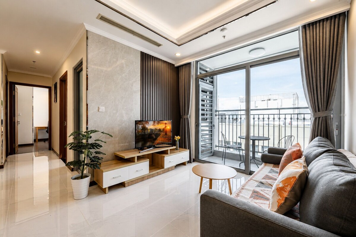 Superior Apartment, 2 Bedrooms, Balcony, Courtyard View | Living area | 50-inch Smart TV with cable channels