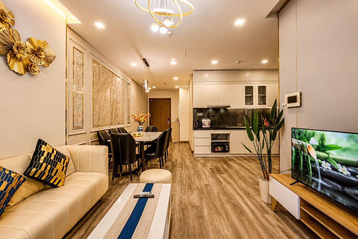 Superior Apartment, 2 Bedrooms, Balcony, City View | Living area | 50-inch Smart TV with cable channels