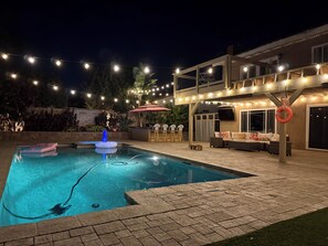 Piscine extérieure, piscine chauffée