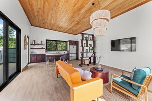 别墅, 1 间卧室 (Jungle with Pool) | 起居区 | 42-英寸智能电视（配备数码频道）