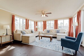 House, 4 Bedroom, 2 Bathrooms | Living area - Fort Jackson Stay at the Breeze on Inn (Hopkins)