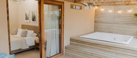 1 chambre, literie de qualité supérieure, couette en duvet d'oie