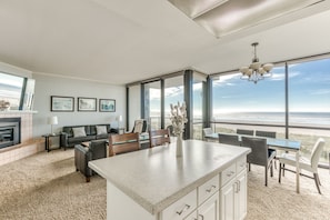 Deluxe Suite, 2 Bedrooms | Private kitchen | Full-size fridge, microwave, oven, stovetop - The Sand & Sea Condos - Oceanfront (Seaside)