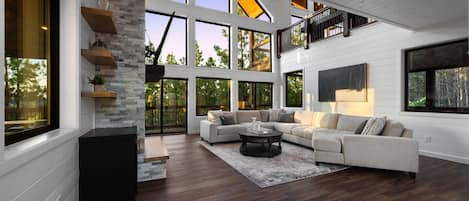 Smart TV, fireplace, video games