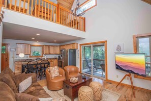 Télévision, cheminée, lecteur de DVD