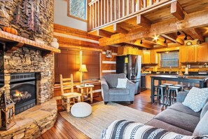 TV, fireplace, foosball