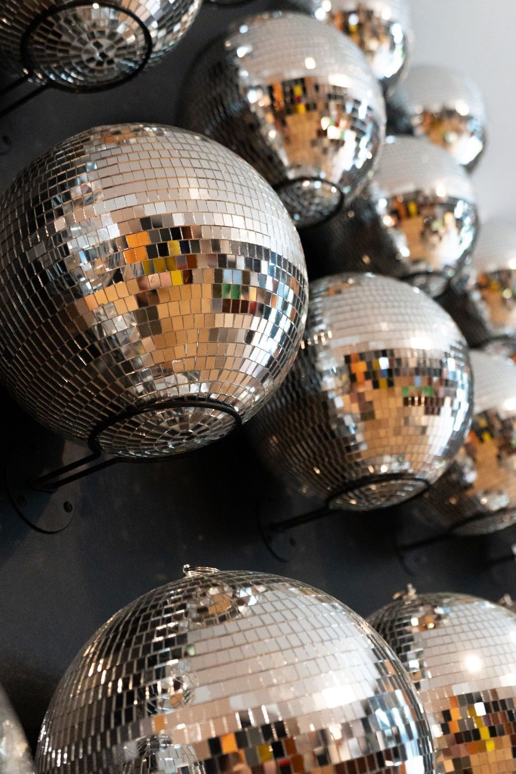 A collection of disco balls.