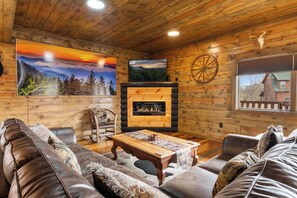 TV, fireplace, offices