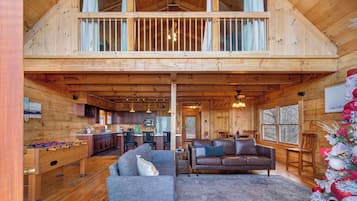 Téléviseur, foyer, jeux vidéo, table de baby-foot