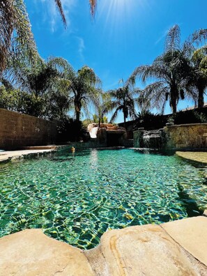 Outdoor pool, a heated pool - Tropical Desert Oasis (San Jacinto)