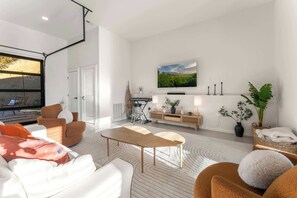 TV, offices - Modern Home w/ Hot Tub & Backyard Oasis! (Sevierville)