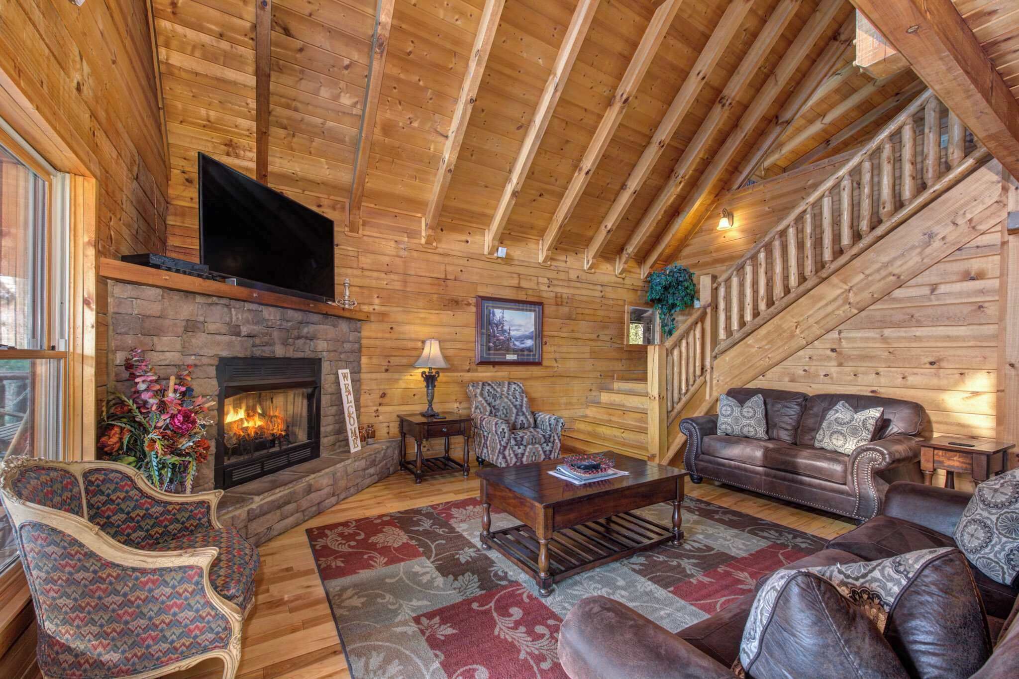 TV, fireplace, DVD player, offices