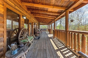 Terrace/patio - Woodland Wonder w/ Hot Tub and Pool Table! (Sevierville)