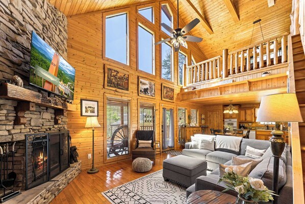 TV, fireplace, DVD player, offices