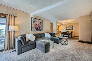 Télévision, cheminée, lecteur de DVD