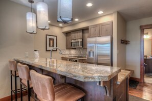 Fridge, microwave, oven, stovetop - Luxury at One Ski Hill Place | Ski-In/Ski-Out (Breckenridge)