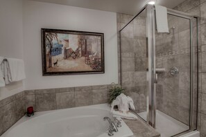 Shower, hair dryer, shampoo