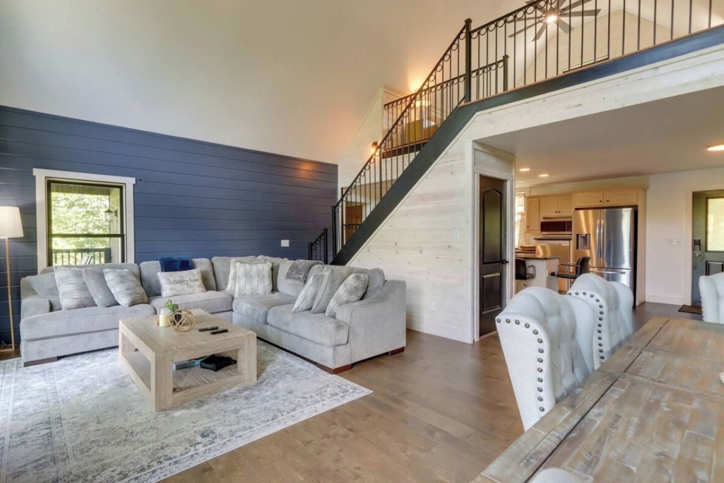 Smart TV, fireplace, video games, DVD player