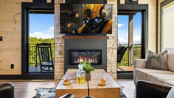 TV connectée, cheminée, jeux vidéo