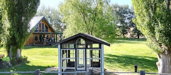 Modern Log Cabin on a historic cattle ranch in Northern Nevada.