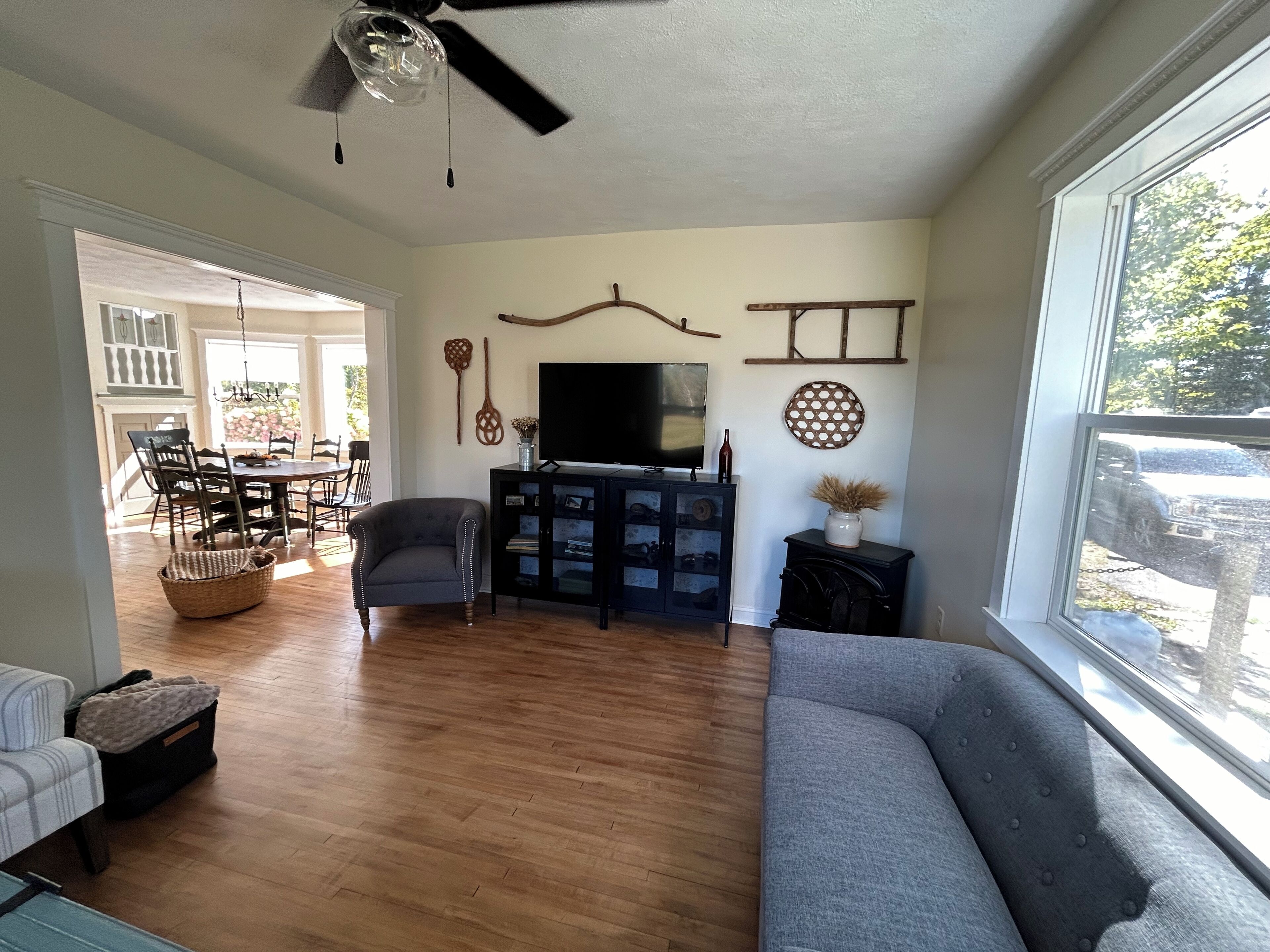 Smart TV, books, stereo