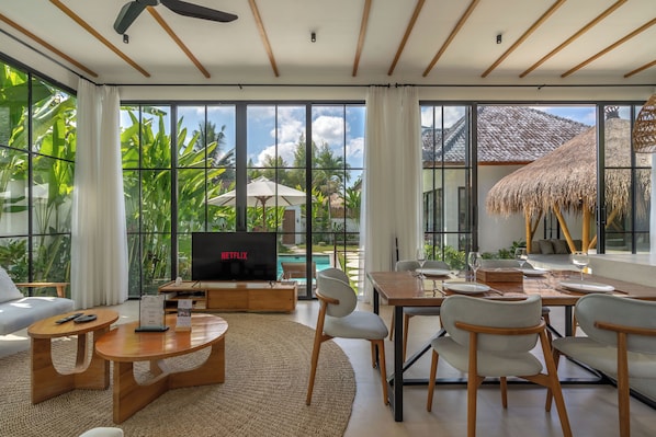 Luxury Villa, 2 Bedrooms | Living area | 43-inch flat-screen TV with satellite channels - Beta Villa by Betterplace (Ubud)