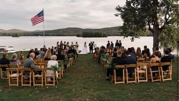 Outdoor banquet area
