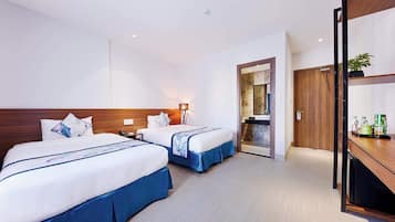 In-room safe, desk, laptop workspace, blackout curtains