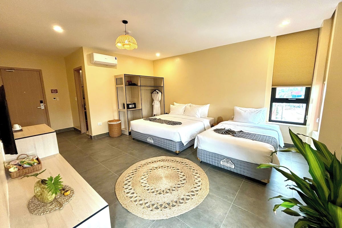 ห้องแฟมิลี่ดับเบิล | โต๊ะทำงาน, ห้องเก็บเสียง, Wi-Fi ฟรี, ผ้าปูที่นอน