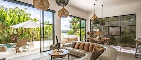 Villa Design, 3 chambres, piscine privée | Salle de séjour