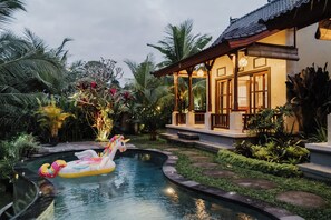 Front of property - evening/night - Ancut Sari Private Villa (Ubud)