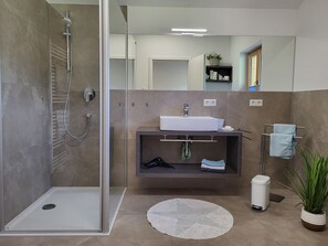 Dusche, Haartrockner, Handtücher