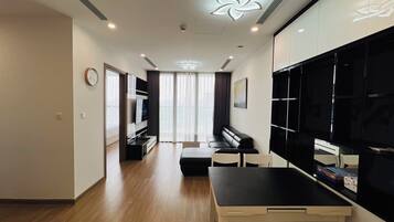 Luxe appartement, 2 slaapkamers, uitzicht op de stad | Woonruimte